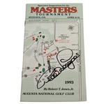 Bernhard Langer Signed 1993 Masters Tournament Spectator Guide JSA ALOA