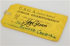 Gay Brewer Signed 1949 USGA 2nd Annual Junior Championship Contestant Ticket JSA ALOA