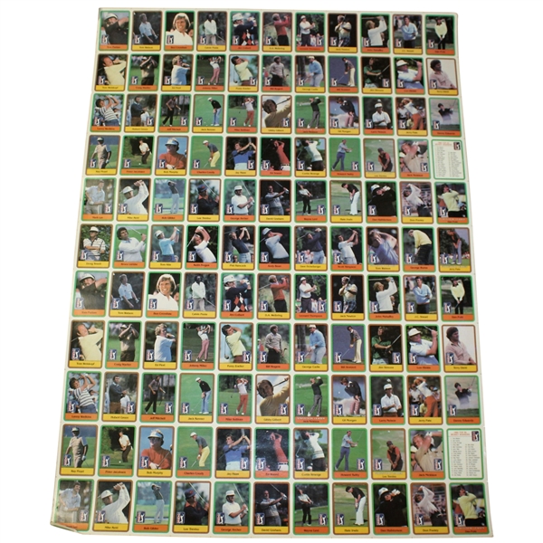 Uncut Complete Golf Card Sheet - 1981 PGA Tour Donruss
