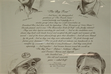 Lee Trevino Signed 1992 The Big Four Poem with Jack Sneiderman Drawings Poster JSA ALOA