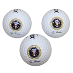 Three Presidential Seal George Bush Facsimlie Signed NDX Golf Balls