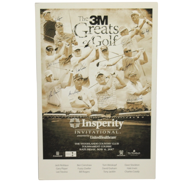Multi-Signed 2017 Insperity Invitational Matted Poster - Nicklaus, Player, & others JSA ALOA