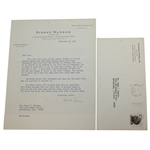 Chick Evans Signed 1970 Letter to Jim Chapin on Sidney Wanzer Letterhead with Envelope JSA ALOA