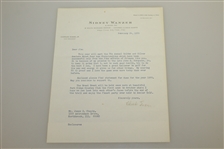 Chick Evans Signed 1970 Letter to Jim Chapin on Sidney Wanzer Letterhead with Envelope JSA ALOA