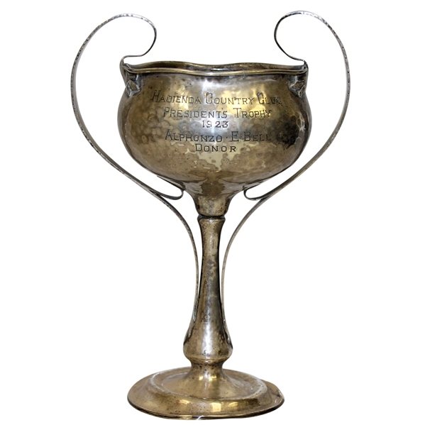 1923 Sterling Silver Hacienda CC Presidents Trophy First Tournament Won by C.L. Crumrine