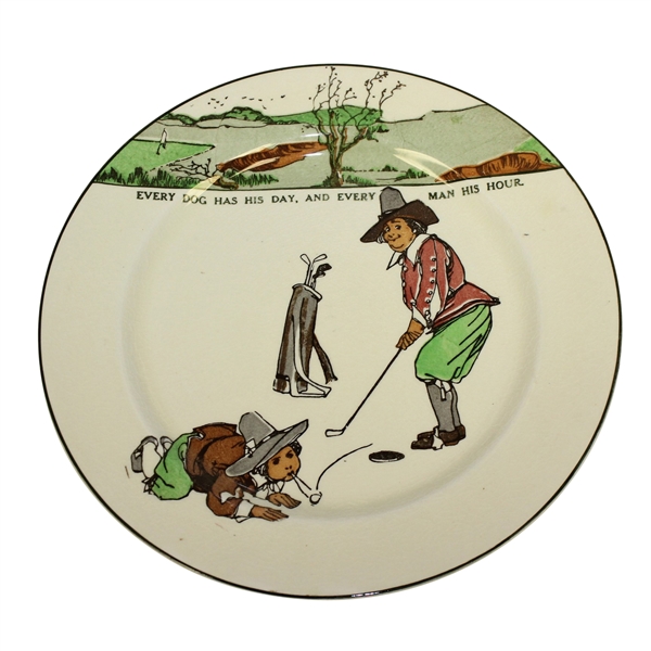 Royal Doulton Golf Plate Every Dog Has His Day, And Every Man His Hour