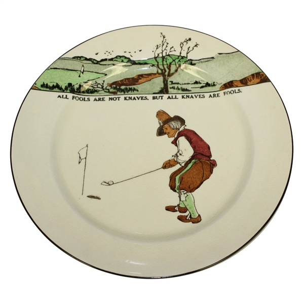Royal Doulton Golf Plate All Knaves Are Not Fools, But All Knaves Are Fools