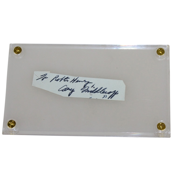 Cary Middlecoff Signed Cut - Personalized JSA ALOA