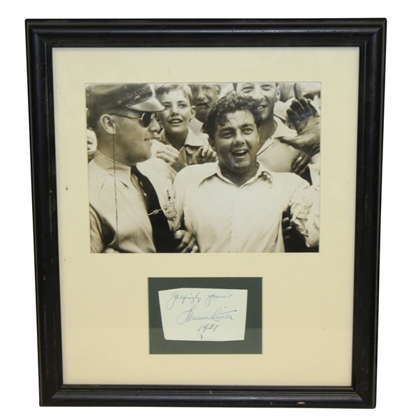 Lawson Little Signed Cut with Photo Display - Framed JSA ALOA