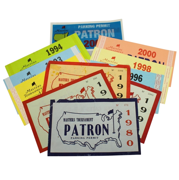 Masters Tournament Parking Permits - 1980, 1982, 1990-94, 1996, 1998, 2000, & 2006