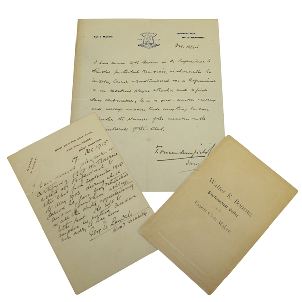 Walter Bourne 1923 Resume Booklet with Two Original Testimony Letters JSA ALOA