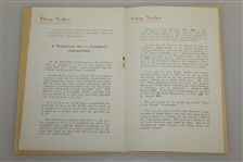 Walter Bourne 1923 Resume Booklet with Two Original Testimony Letters JSA ALOA