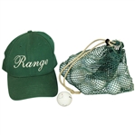 Augusta National Practice Range Titleist Golf Balls (25) & Bag with Green Range Caddy Hat