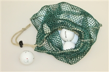 Augusta National Practice Range Titleist Golf Balls (25) & Bag with Green 'Range' Caddy Hat