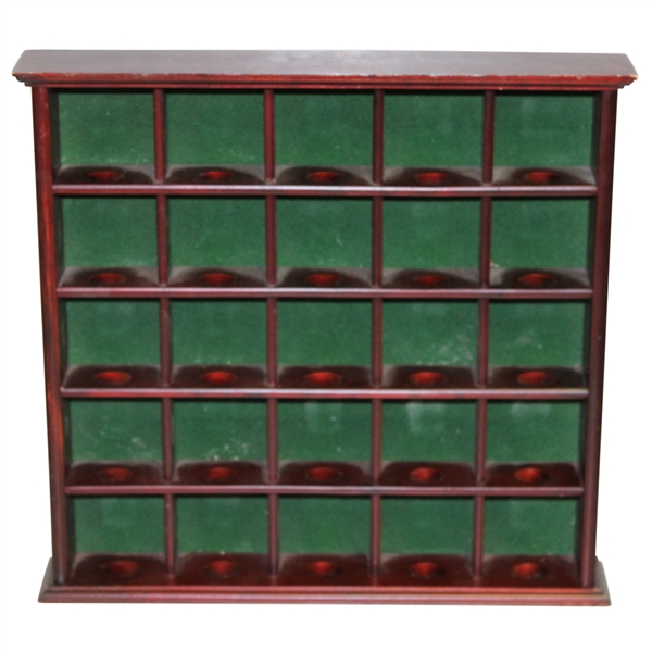 Classic Wooden Golf Ball Display Rack - Holds 25 Golf Balls