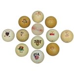 Twelve Miscellaneous Logo Golf Balls - Hawaii, McDonalds, Jim Beam and other