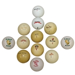 Thirteen Miscellaneous Logo Golf Balls - St Andrews, Burke, Armour, and other