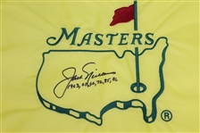 Jack Nicklaus Signed Masters Undated Flag with All 6 Wins Notation JSA ALOA