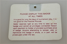 Jack Nicklaus Signed 1986 Masters Badge #X13201 JSA ALOA