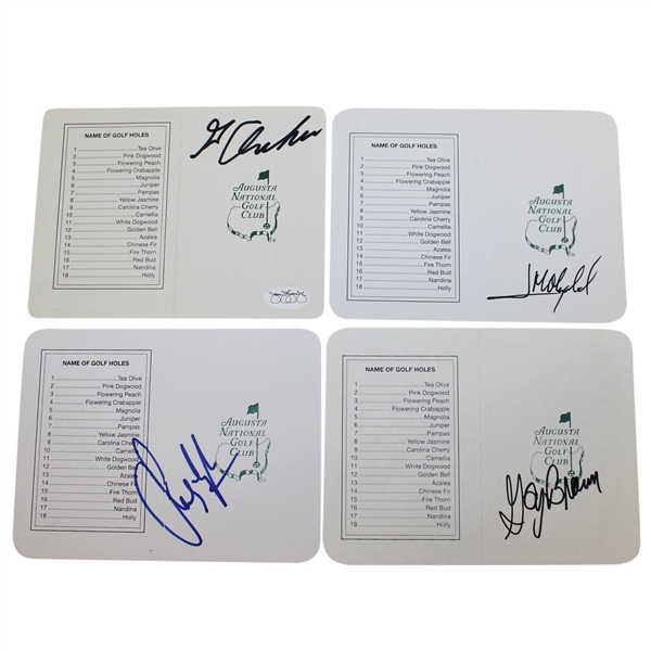 Archer, Lyle, Brewer, & Olazabal Signed Augusta National Scorecards JSA ALOA