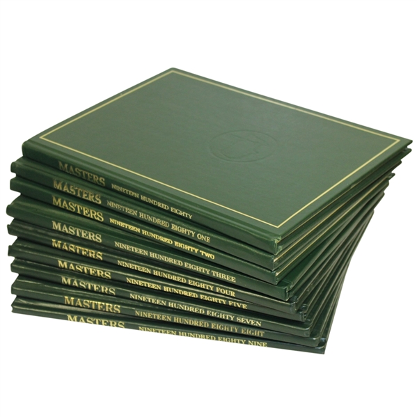 Nine Masters Tournament Annual Books - 1980-1989 (1986 Not Included)