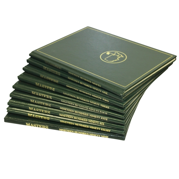 Nine Masters Tournament Annual Books - 1990-1999 (1997 Not Included)