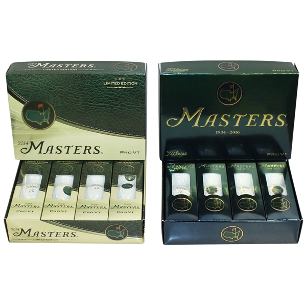 Two Dozen Masters Limited Edition Pro-V1 Golf Balls - 2014 & 2016