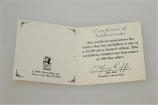 1993 Masters Tournament Limited Edition Silver Coin in Original Box with Note