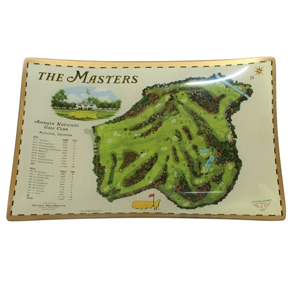 The Masters Augusta National Golf Club Vintage Course Map Coin/Candy Tray in Box
