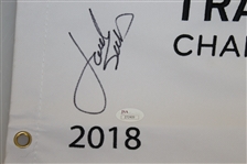 Jordan Spieth Signed 2018 Travelers Championship Embroidered Flag FULL JSA #Z72409
