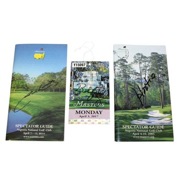 Hootie Johnsons, Billy Payne, & Jim Nantz Signed Masters Spectator Guides JSA ALOA