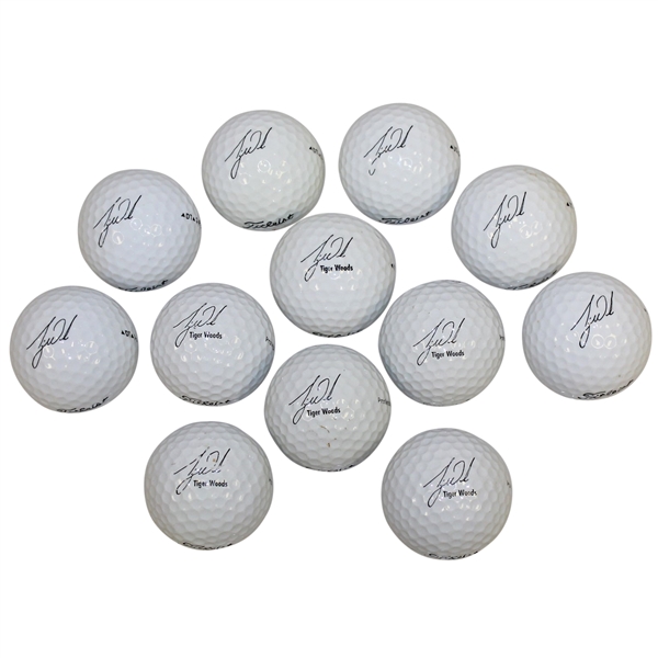 Dozen Tiger Woods Autograph Titleist Wheaties & American Express Logo Golf Balls