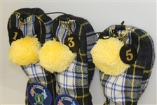 1995 Open Championship at Old Course St. Andrews Set of Three Tartan Head Covers