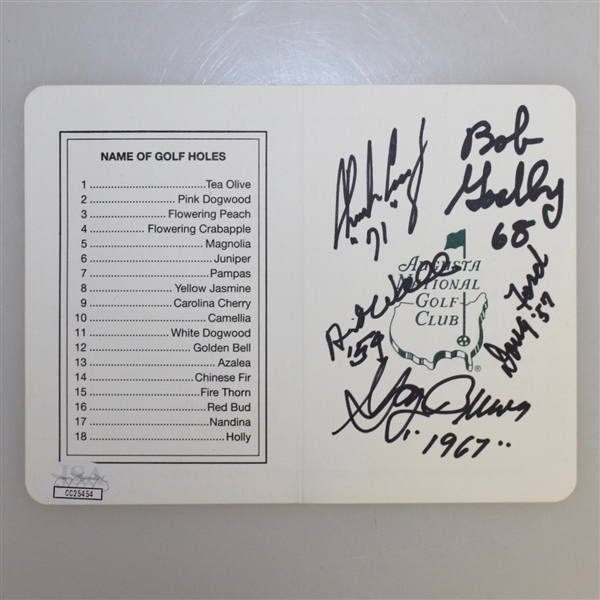 Multi-Signed Augusta National Golf Club Scorecard - JSA AOLA