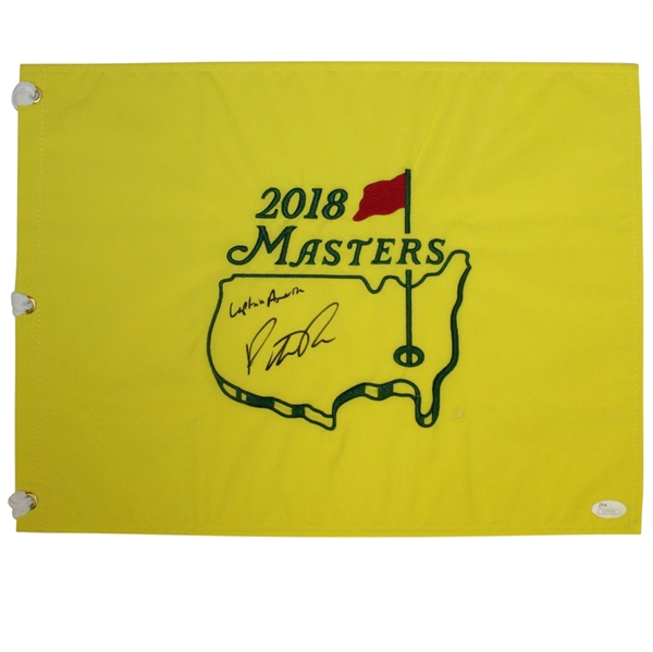 Patrick Reed Signed 2018 Masters Embroidered Flag with Captain America JSA #70599