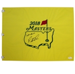 Patrick Reed Signed 2018 Masters Embroidered Flag with Captain America JSA #70599