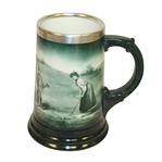 Circa 1900 Lennox Green Golf Scene Mug w/Gold Rim
