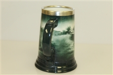Circa 1900 Lennox Green Golf Scene Mug w/Gold Rim