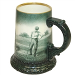 Lennox Golf Scene Mug - Green w/ Gold Rim & Ornate Trim