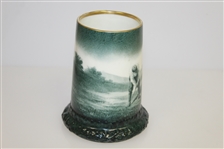 Lennox Golf Scene Mug - Green w/ Gold Rim & Ornate Trim