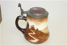 O'Hara Dial Golf Scene Mug - Brown w/ Lid