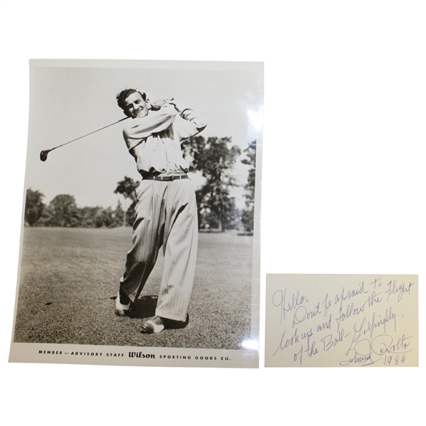 Johnny Revolta Signed Card w/ Picture JSA ALOA