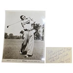 Johnny Revolta Signed Card w/ Picture JSA ALOA