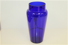 Hawkes Co Cobalt Blue Vase w/ Sterling Golf er Overlay