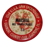 1962 US Open Marshall Badge - Jack Nicklaus 1st Win