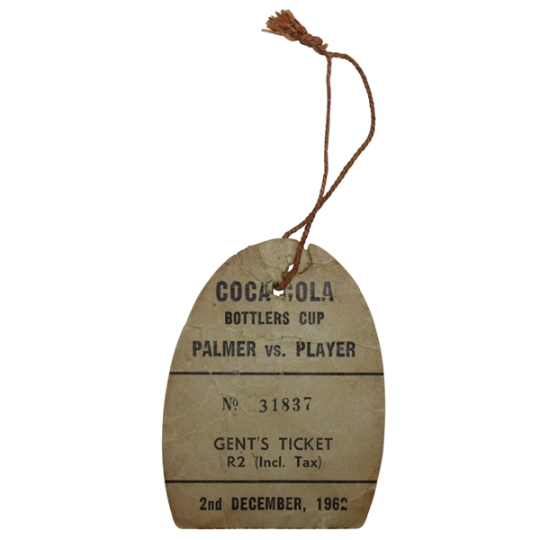 1962 Coca Cola Bottler Cup Arnold Palmer/Gary Player Ticket (Seldom Seen)