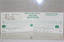 Phil Mickelson Signed 1997 GTE Byron Nelson Classic Scorecard PSA #85725