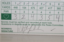 Phil Mickelson Signed 1997 GTE Byron Nelson Classic Scorecard PSA #85725