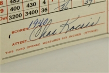 1940's Augusta National Scorecard Signed & Scored by Chuck Kocsis JSA ALOA