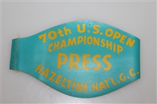 1970 US Open Press Badge, Parking Pass, Three Unused Tickets